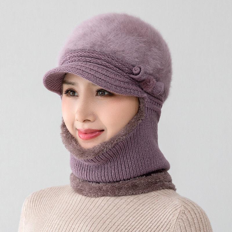 New Female Winter Hats Fur Lined Keep Warm Hats For Women Windproof Coldproof Thicken Balaclava Cap