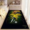 Sports Area Rug, Neymar Jr Brazil 10 Gold Number Splash Poster, Fan Cave Decor, Non-Slip Mat
