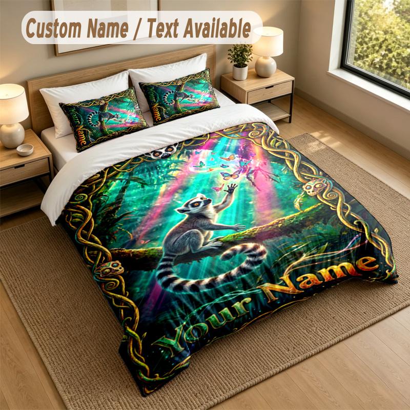 Adventure Journey Theme Personalized 3Pcs Bedding Set Custom Text & Name 1 Sheet 2 Pillowcases Household Bedding 1pc