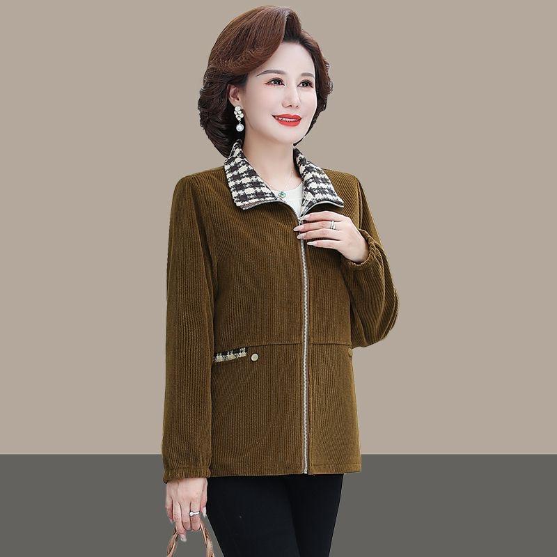 Dames Plus Size Herfst en Winter Casual Losse Korte Blouse Middenleeftijd en Oudere Tide Jas