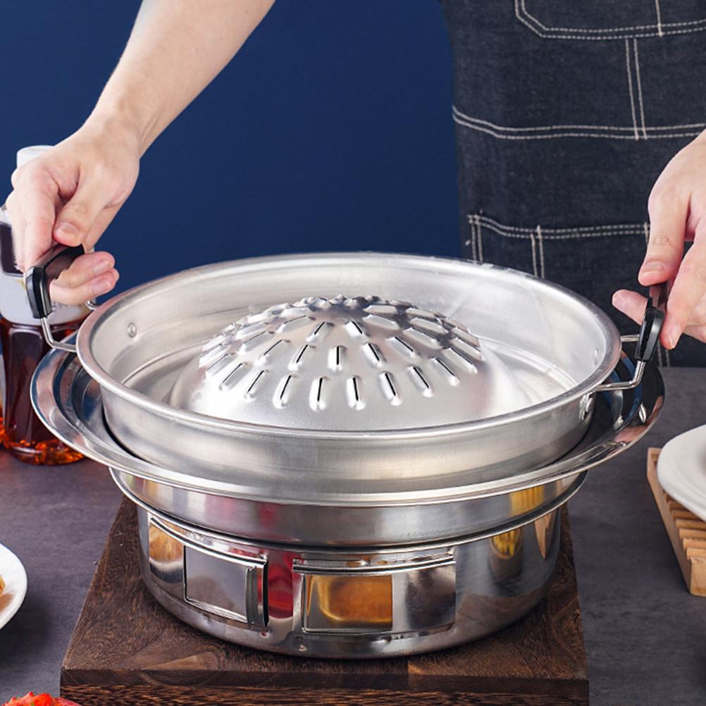 Reusable Household Bbq Grill Pan Lightweight Safe Material Easy Clean Surface for Outdoor Cooking Grilling Pan with Handle
