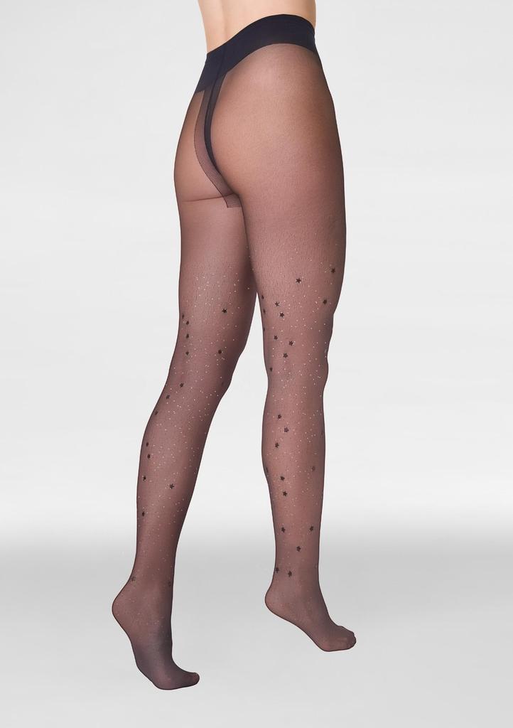 Rajstopy damskie transparentne z brokatem i gwiazdkami Allure F04 Marilyn
