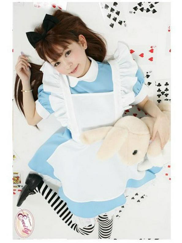 

Небесно-голубой косплей костюм горничной Алисы в Стране чудес M