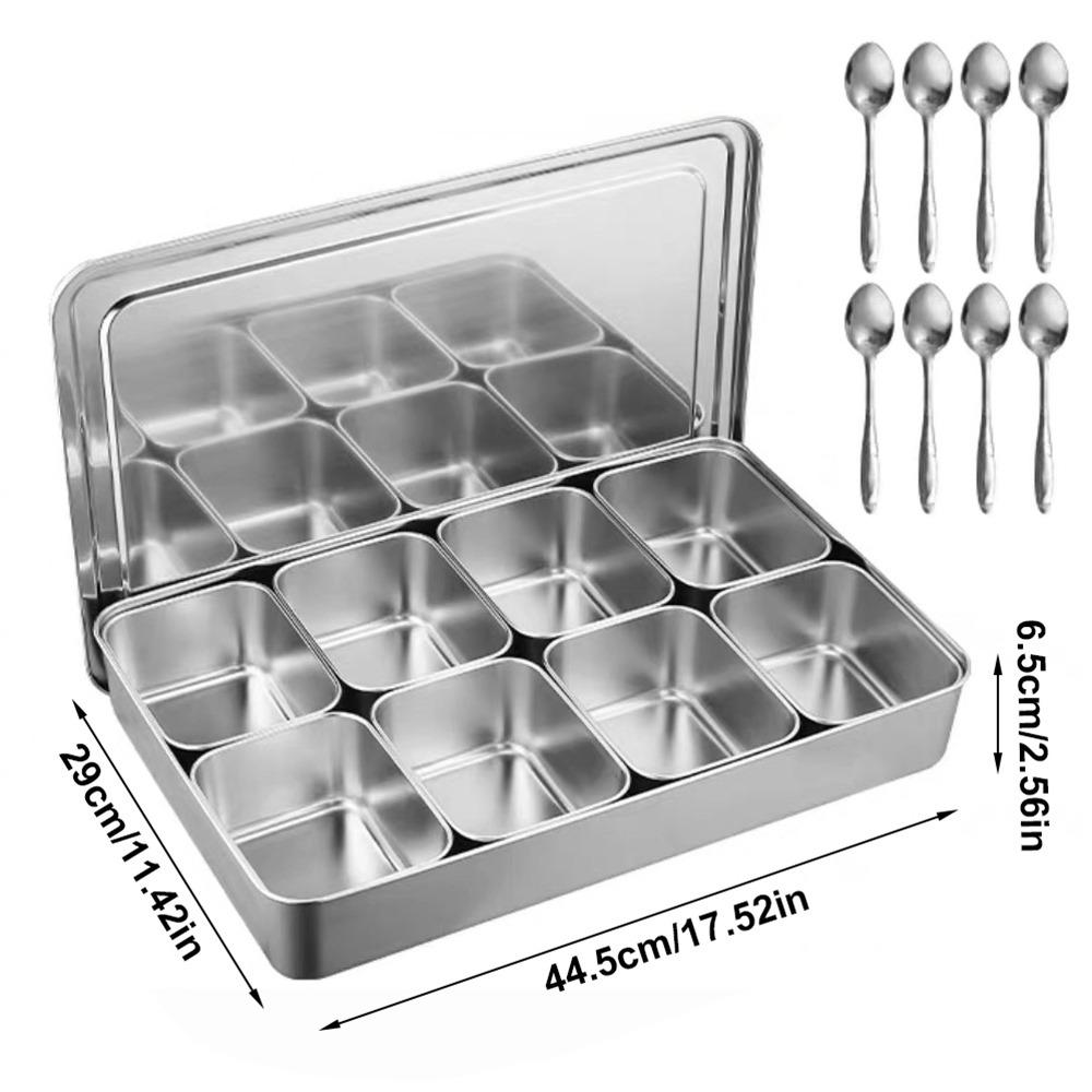 Rust-proof Seasoning Box 6/8 Grids Food Preparation Box Durable Dessert Ingredient Box