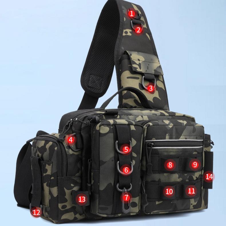 Multifunctional Casual Luya Bag Chest Bag Waist Bag Outdoor Shoulder Crossbody Bag Fishing Rod Bag Equipment Fishing Bag Back