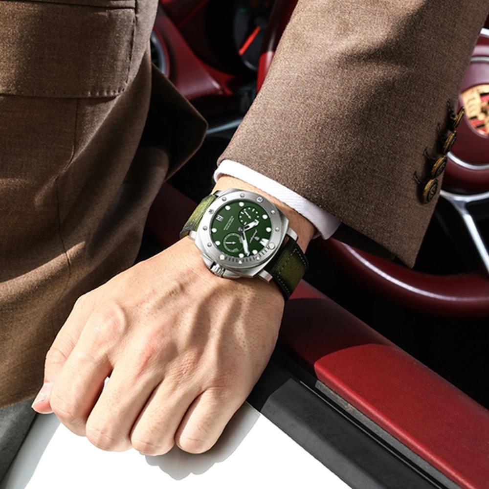 POEDAGAR High Quality Military Watch For Man Waterproof Luminous Date Fashion Men Clock Nylon Leather Quartz Watches