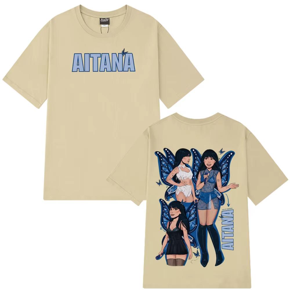 Singer Aitana Curto Azul Tour 2025 Print Tees Men Women Aesthetic Trendy T-shirt Cotton Fashion Harajuku High Quality T-shirts