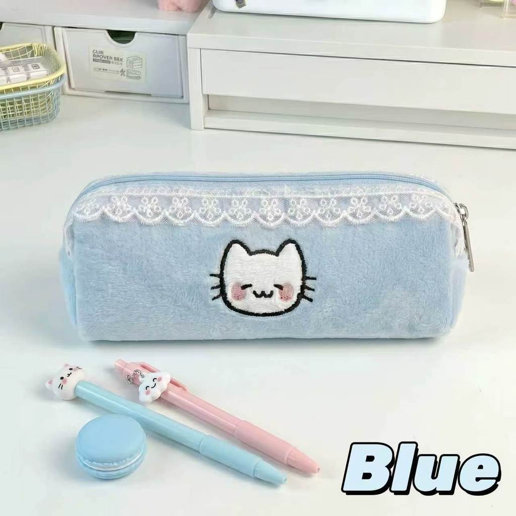 Plush Cat Lipstick Pouch With Large Capacity For Travel And Makeup Storage