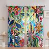Set Of 2 Colorful Flower Pattern Printed Curtains Bedroom Living Room Home Decoration Curtain Polyester Perfect For Area