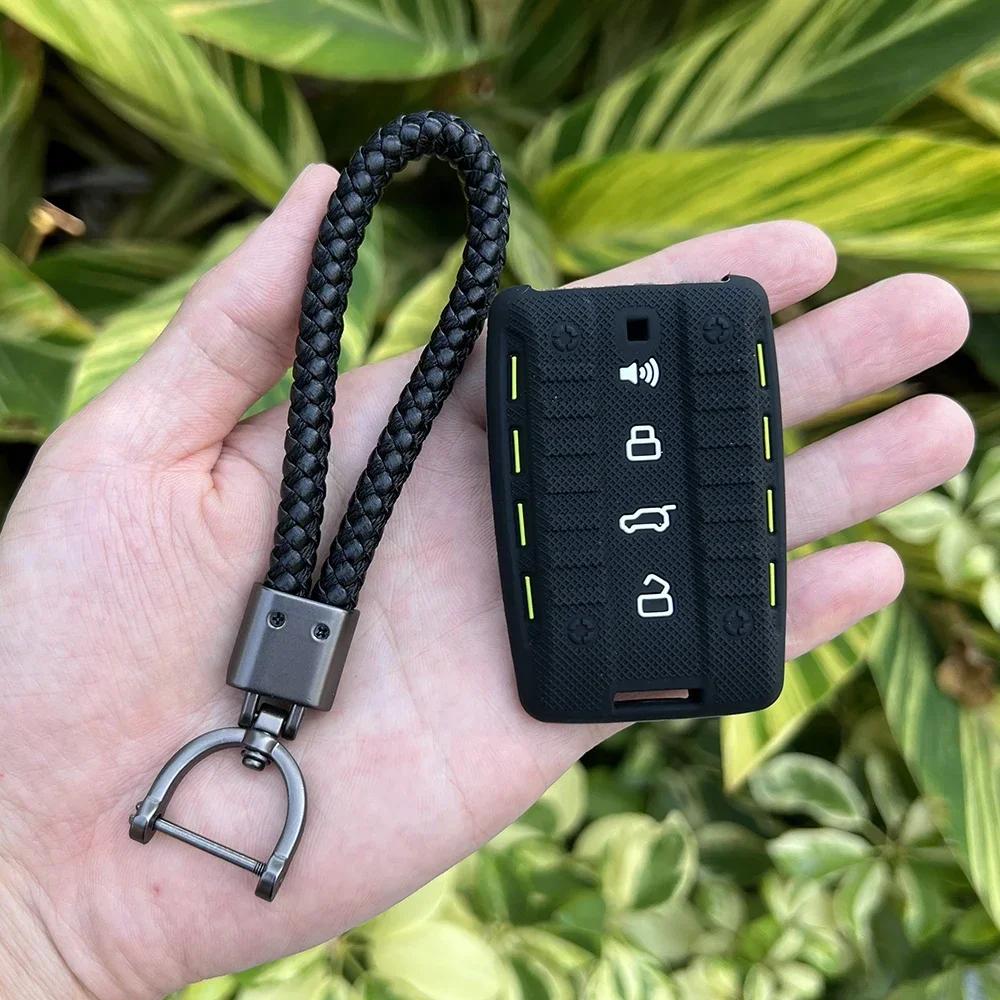Genuine Leather Car Key Case Key Cover For Volvo S60 S80 V60 XC60 XC70 S60L V40 XC90 Car Keychain Remote Control Case 5 Buttons