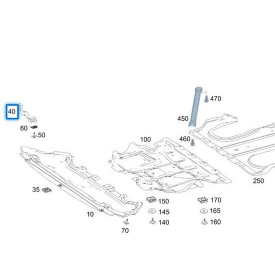 Front Bumper Lower Guard Bracket for Mercedes-Benz GLC X253