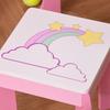 Kids Dressing Table with Mirror, Stool, Pink