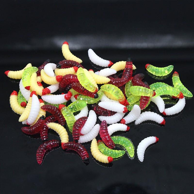 Verme Larva in Silicone Morbido Verme di Pane Artificiale Morbido Esche da Pesca Esche Verme Esche da Pesca Verme