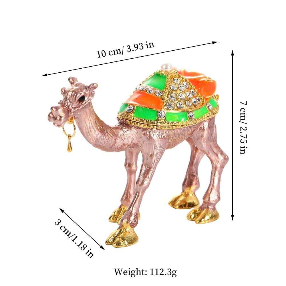 Mini Jewelry Storage Box Inlaid Gem Organizer Exquisite Camel Shape Earrings Ring Holder Storage Jar Unique Festival Gift