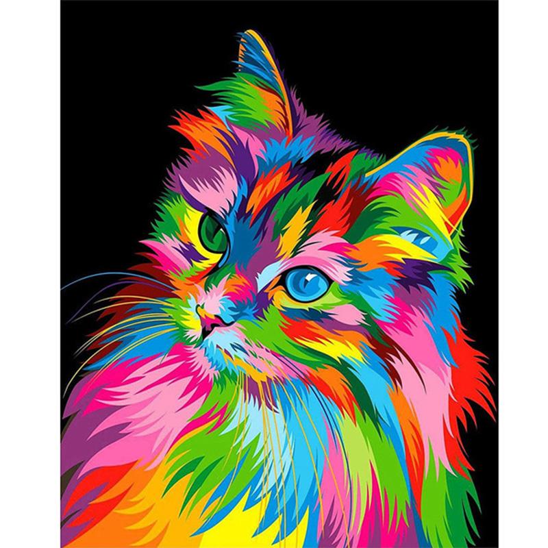 Oil Painting DIY 5D Diamond Painting Full Round Resin Cross Stitch Kits Cartoon Animal Diamond Embroidery Mosaic Handmade Gift