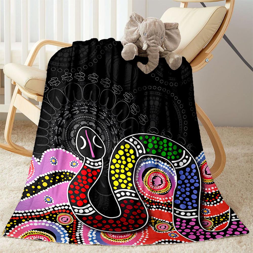 Australian Aboriginal Style 31 Blanket Soft & Cozy Perfect for Livingroom Sofa Chair Four Seasons Universal Stylish Decor