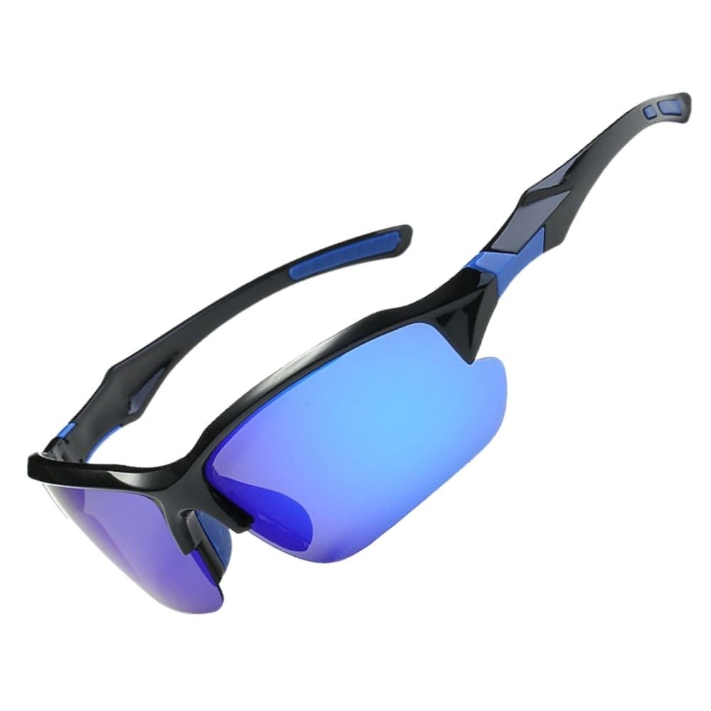

[D. Stomo] UV-Sensing, Photochromic, Polarized Sunglasses, Sports Sunglasses, UV400, Anti-Slip, Unisex, for Golf, Fishing, Cycling, with Case (Blue)
