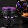Scary Night Light Cup Halloween Glowing Skull Goblet, LED Up Candle Holder for Dual-purpose Party, Spooky Decor Bar Table, Haunted House Prop