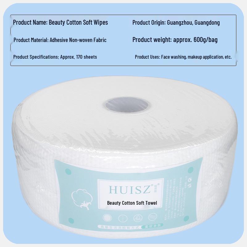 Pearl Texture Disposable Face Towels - 600g Large Roll for Dry & Wet Use