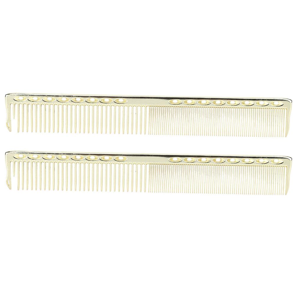 2pcs Professional Stainless Steel Haircut Comb Salon Hairdressing Comb Styling Tool