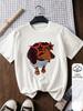 2026 Spring/Summer Cartoon Sausage Dog Print Loose Pure Cotton T-Shirt