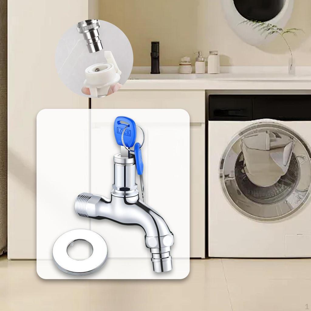 Garden Tap Lockable Faucet with Key, , Replacement, Water Outdoor for Workshop, Public