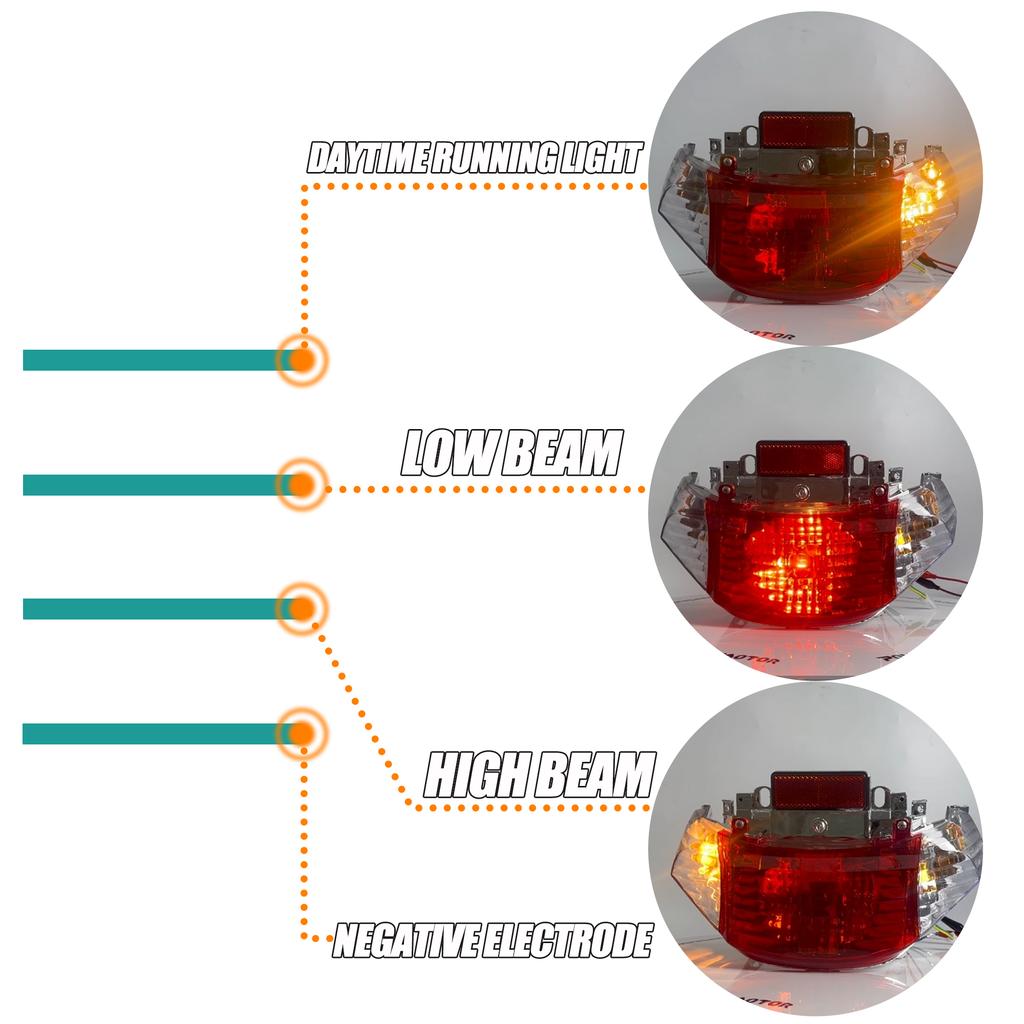 Motorcycle Tail Light Turn Signal Light Lamp for CHINESE TAOTAO SUNNY GY6 Engine 49cc 50cc Scooter Brake Light Modified Parts