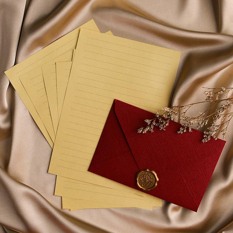 3Set Deluxe Linen Envelope and Letter Set with Wax Seal Perfect for DIY Gifts Wedding Invitations and Office Use