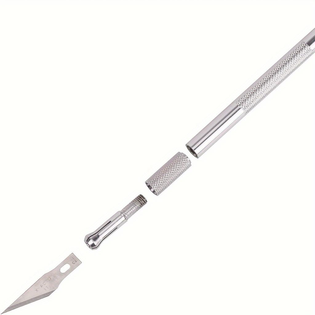 Engraving Non-Slip Metal Knife Kit and 6pcs #11 Blades Cutter Craft Knives for Mobile Phone PCB Repair Hand Tools, Christmas Present