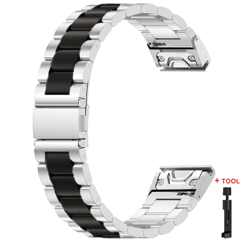 22mm 26mm Quick Fit Metal Strap For Garmin Fenix 8 47mm/Fenix E/Fenix 6 Pro/6/7/7 Pro/5 Plus Smart Watch Stianless Steel Band