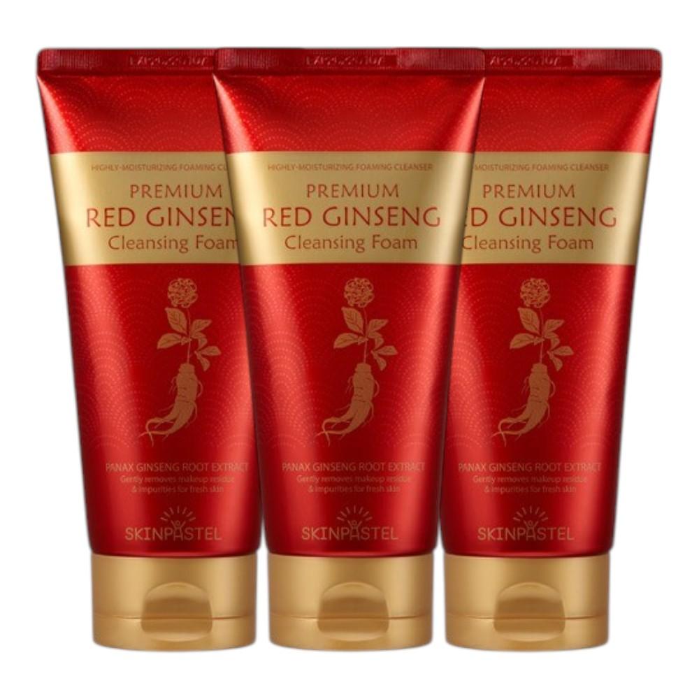 SkinPastel Premium Red Ginseng Foam Cleansing - Revitalizing & Deep Nourishing Daily Cleanser 150ml (Pack of 3)