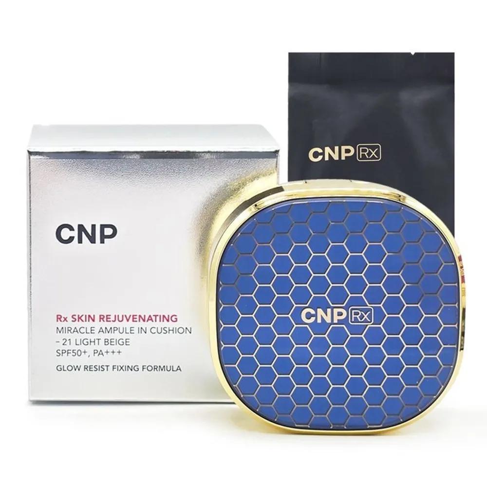 CNP RX Rejuvenating Miracle Ampoule-in-Cushion Main Product + Refill No. 21 Light Beige