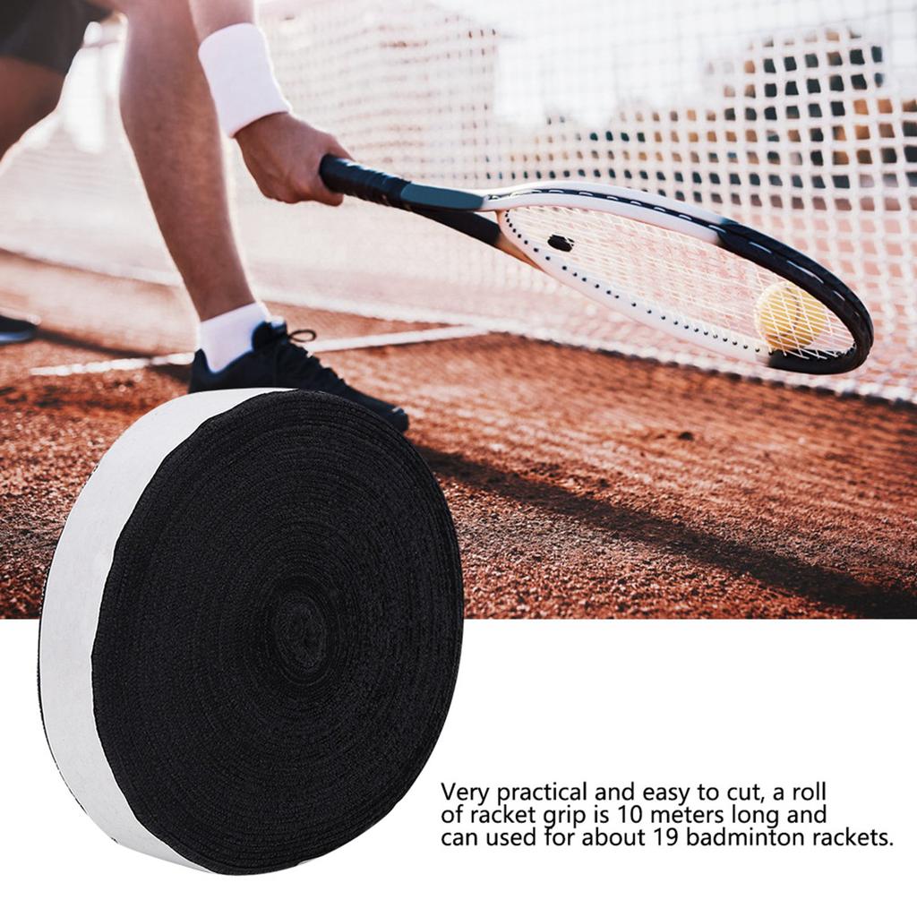 10M Polyester Fiber Sweat Absorption Anti Skid Badminton Racket Grip Tape Breathable Soft Hand Feeling Tennis Bat