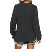 Women's V-neck T-shirt With Spring  Hollow Out Casual Pleated Sleeve Top