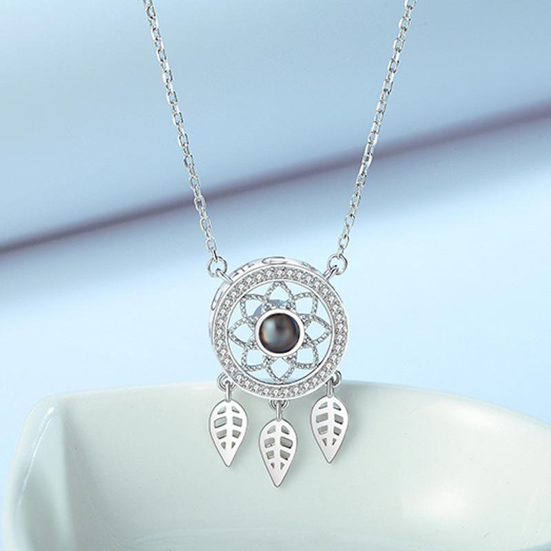 

Memory 100 Languages I Love You Projection Necklace Pendant Dream Catcher Clavicle Chain Women S Jewelry Premium