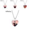Stylish Bts Jewelry Heart Shaped Necklace Fashionable Alloy Long Chain Accessory