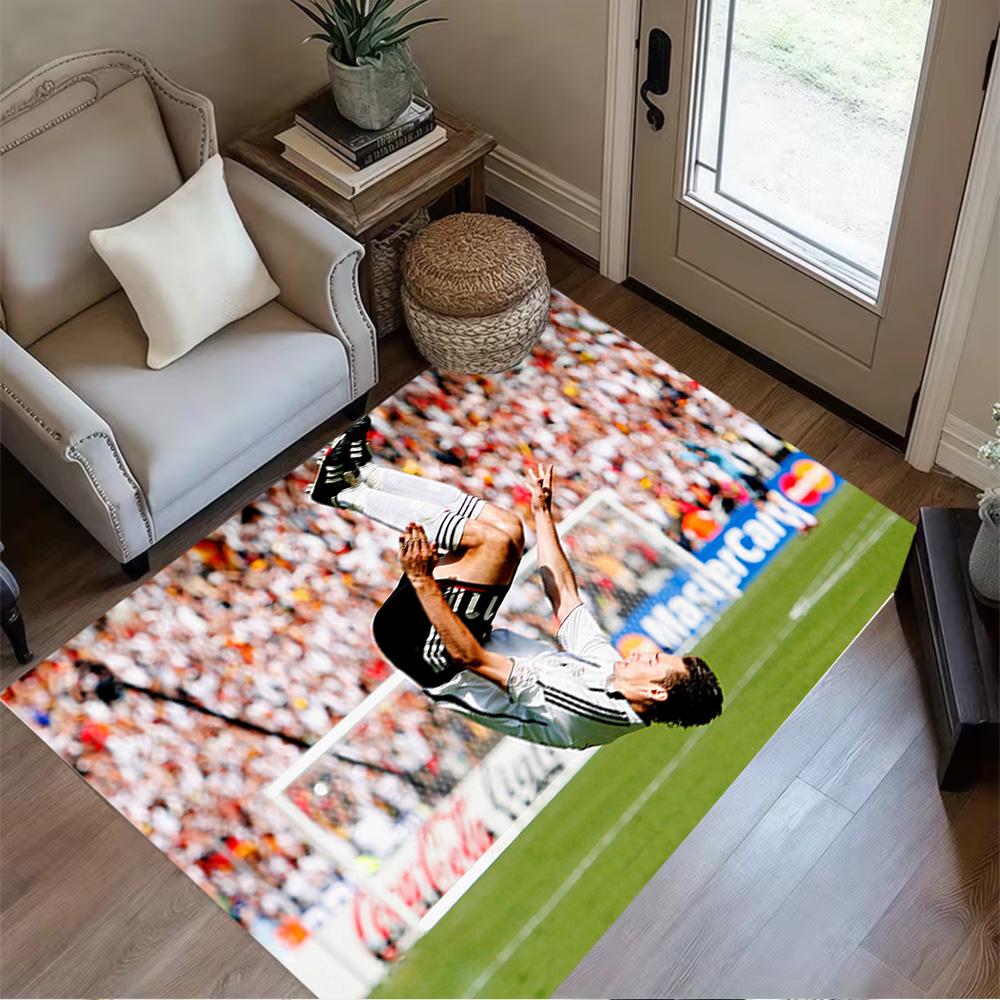 Dynamic Soccer Kick Floor Mat Suitable for Bedrooms Foyer Decorate room Entryway Anti-slip Rug Anime Office Decor Best for Christmas