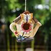 Hanging Bird House for Outdoor Decorative Birdhouse Hummingbird Nest Resin Hut Garden
