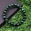 Bracelet extensible 7,5" en perles rondes d'œil de tigre étoilé vert naturel 8 mm Pour cadeau d'anniversaire Pour femme/mari RBB-58