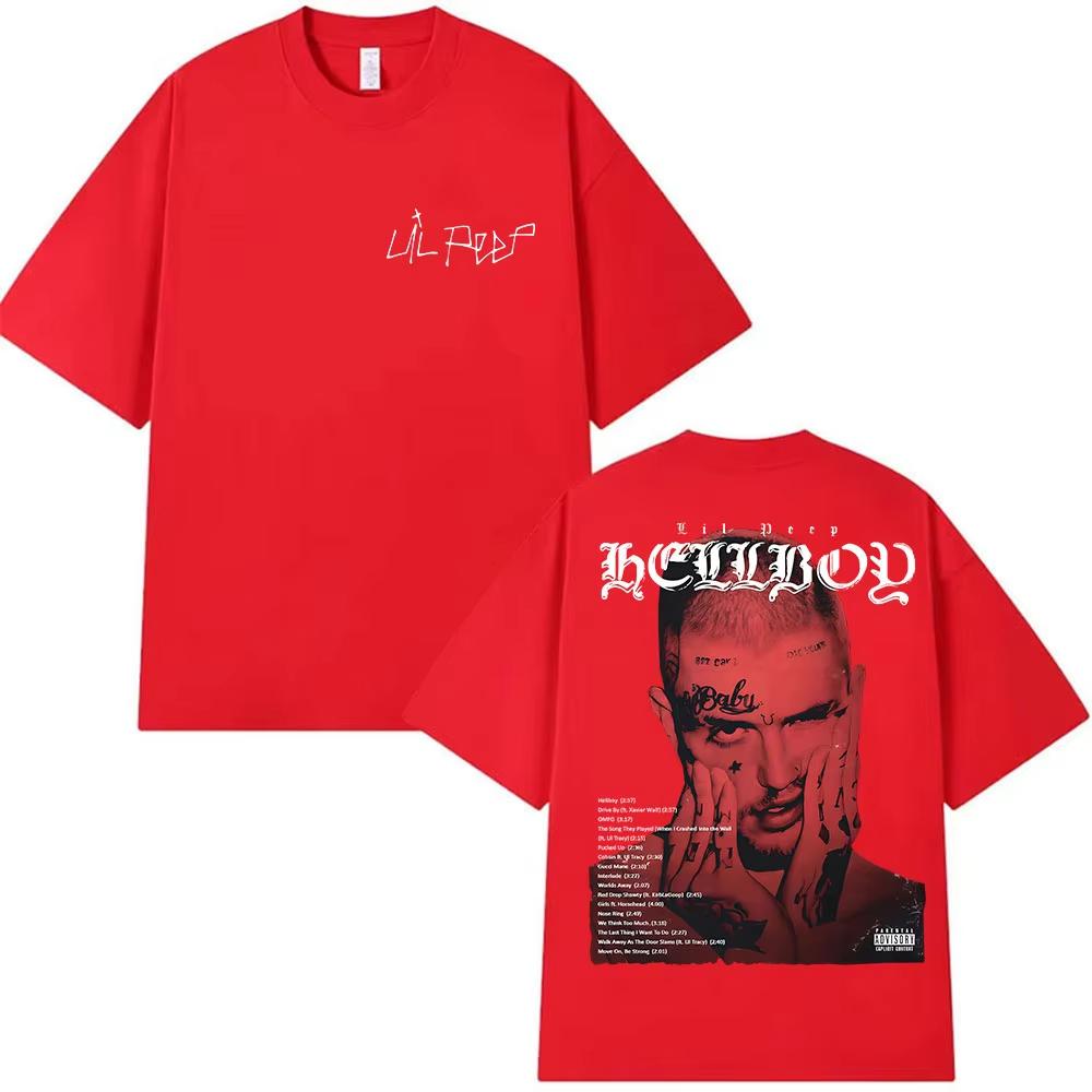 Rapper Lil Peep Album Graphic T Shirt Men's Vintage Style Clothing T-shirts Man Casual Cotton Short Sleeve T-shirts