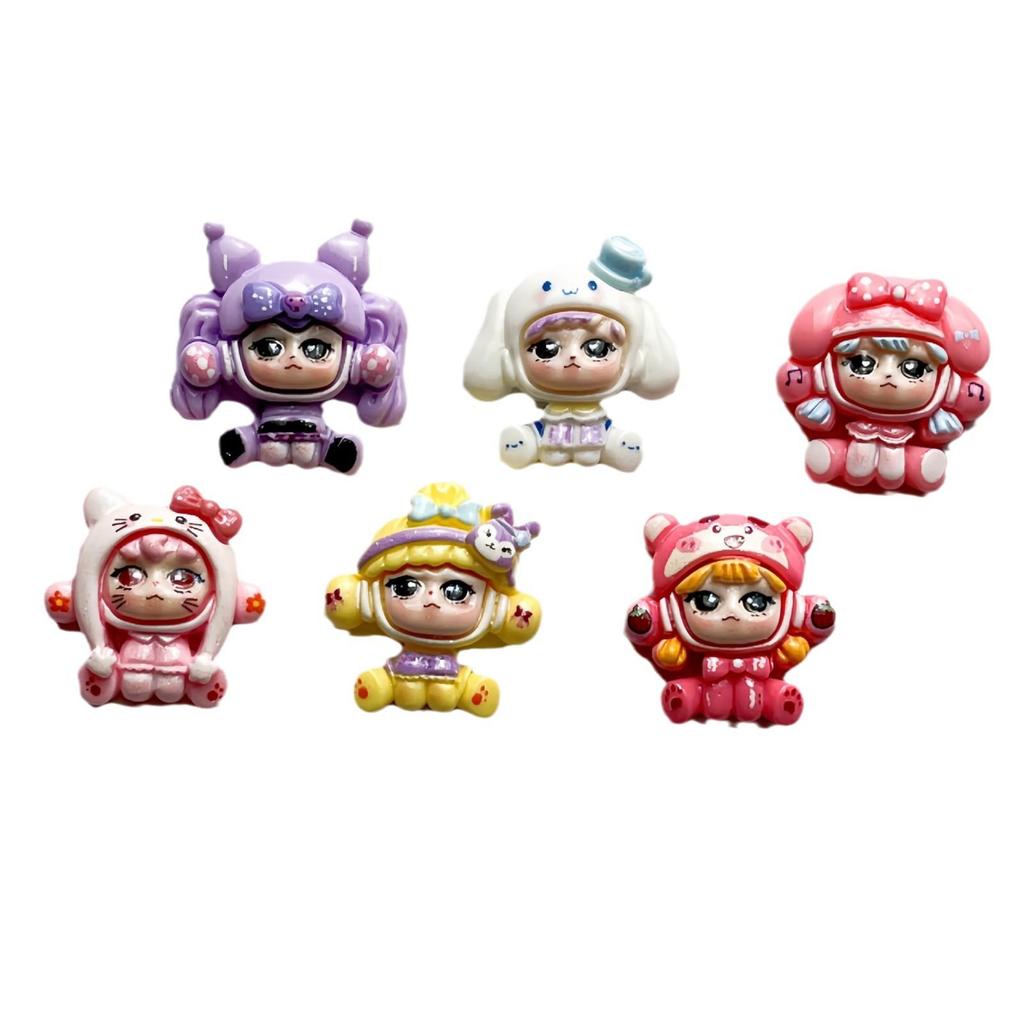 Sanrio Girls Resin Glossy Decorative Accessories for DIY: Card, Jewelry, Hair Clips, Bottle, Crocs Buckles