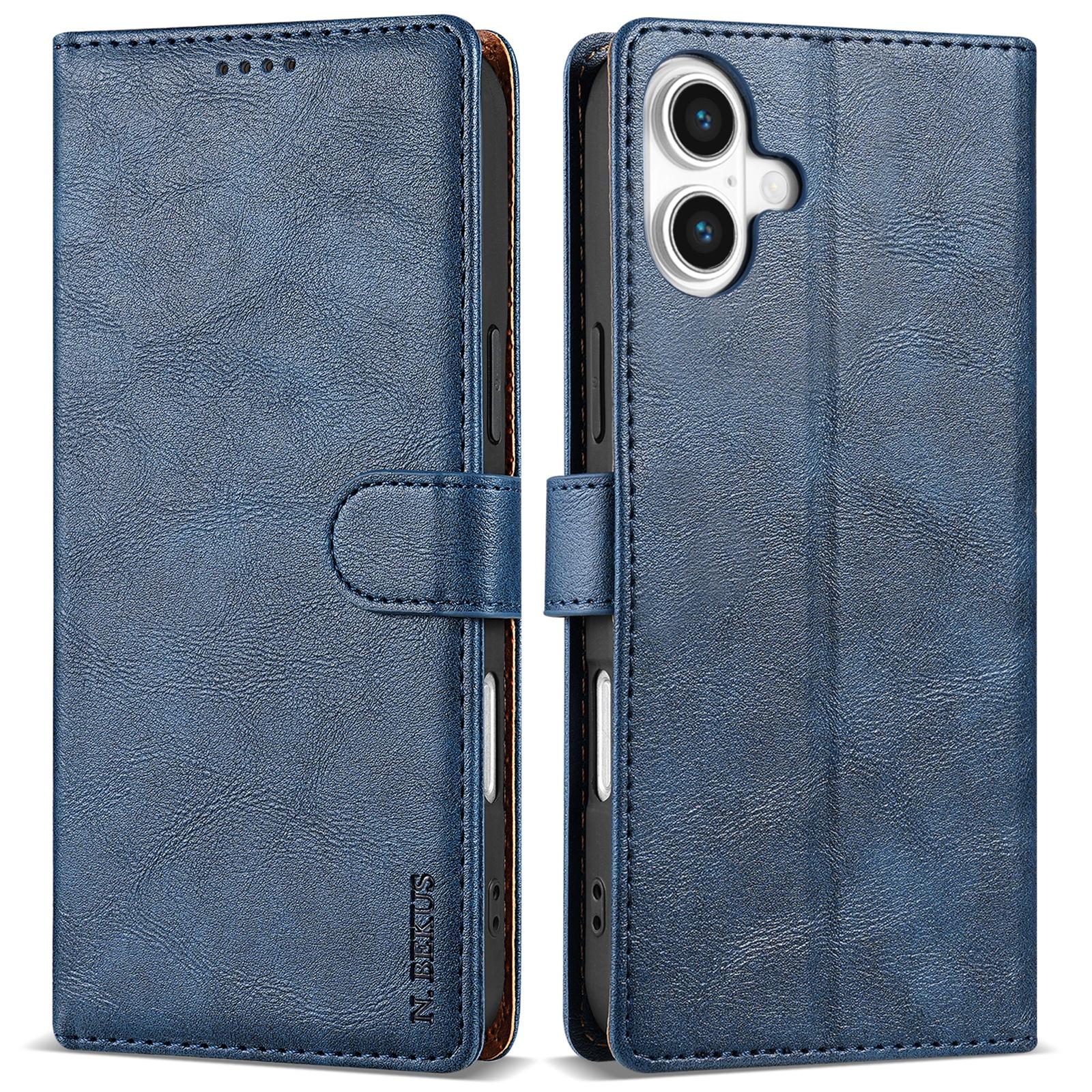 

N.BEKUS CSJ-001 Для iPhone 16 Plus Чехол-подставка Кошелек из ПУ-кожи Чехол для телефона A