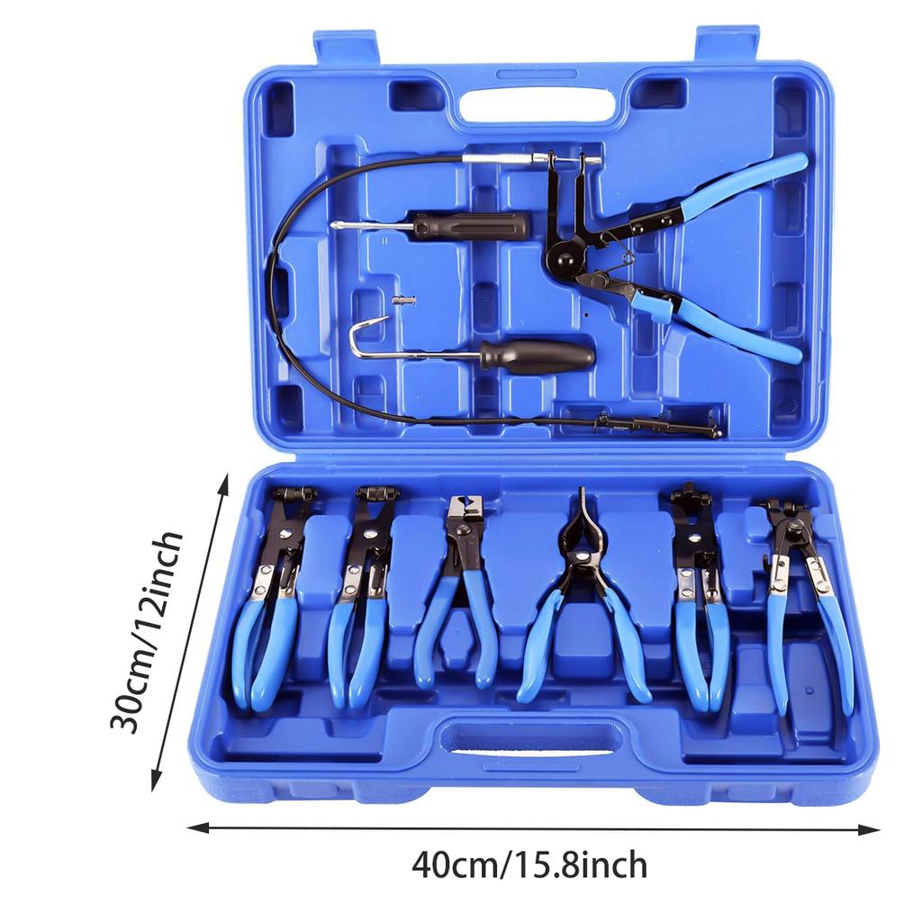 9pcs Wire Long Reach Hose Clamp Pliers Set Motorcycle Repair Fuel Oil Water Hose,Hose Clamp Pliers for Fuel Oil & Water Hoses