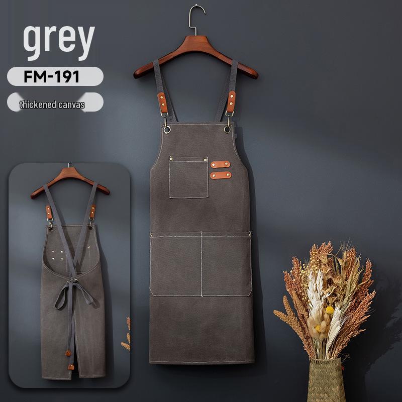 Thickened Custom Cotton Apron: Dirt-Resistant, Waterproof & Oil-Proof Kitchen Canvas