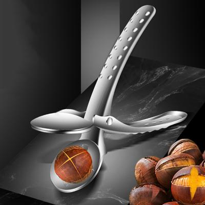 Nussknacker Kastanienöffner Edelstahl Kastanienschneider Werkzeug Kastanienclip Ergonomischer Griff Walnussöffner