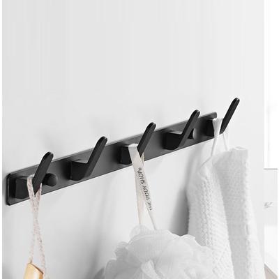 Black Robe Hook  Clothes Hook Wall Mounted Aluminium Bathroom Hardware Product Robe Hooks,wall Hat Hook Bathroom Accessories