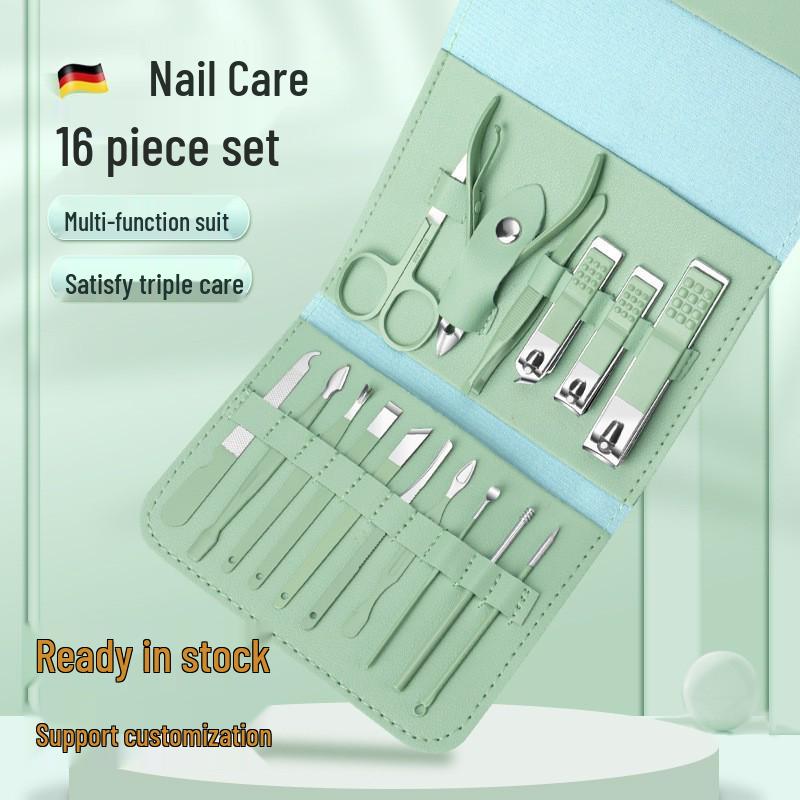 Stainless Steel Nail Care Set: Clippers, Cuticle Remover, Manicure & Pedicure Tools for Ingrown Nails