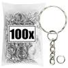 50/500pcs Metal Blank Keyring Keychain Split Rings Keyfob Key Rings Lobster Clasp Key Chain Key Pendant Stainless Steel Rings