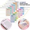 Money Saving Binder for Cash, 52 Week Monthly Envelopes Money Saving Challenge Book with Budget Trackers for 6 Ring Binder, Easy and Fun Way To Save