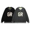 Unisex Vintage Baseball Collar Letter Appliqu Embroidered Long Sleeve Hoodie Casual Sweatshirt Winter